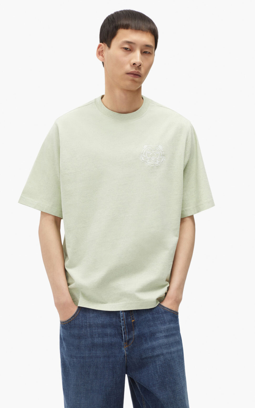 Kenzo RE/relaxed casual T Shirt Green For Mens 0158GARZU